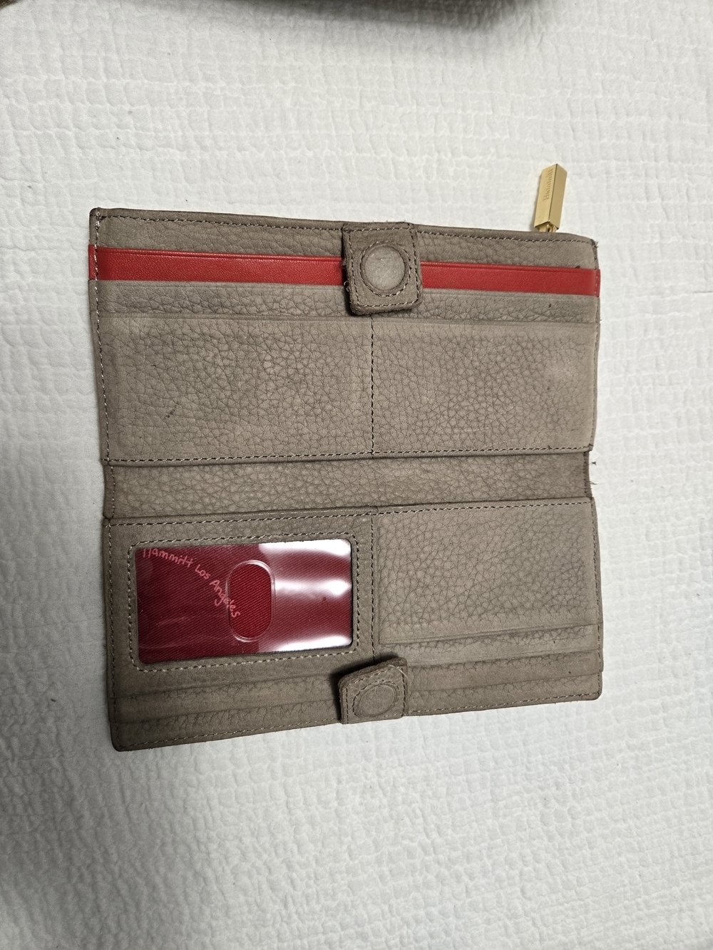 Hammitt Taupe Leather Crossbody Bag with Gold Studs And Wallet Set - Picture 9 of 10